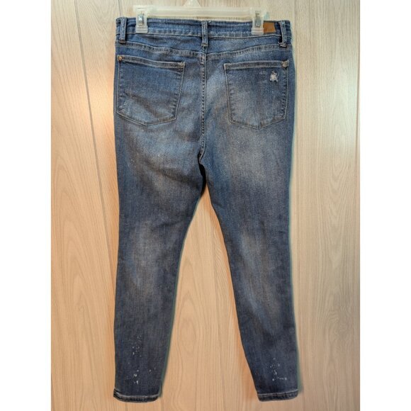 Judy Blue Jeans Womens 13/31 Skinny Fit Medium Wash Slim Casual Distressed Pants - Picture 4 of 11
